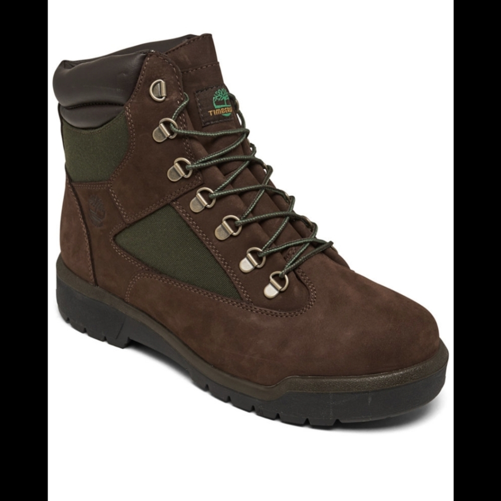 Men's Timberland 6" Field Boot Chocolate / Green Size 13 New in Box